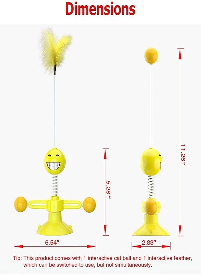 kartfury Interactive Cat Toys 4 in 1 Creative Cat Teaser Feather Suction Toy - Image 2